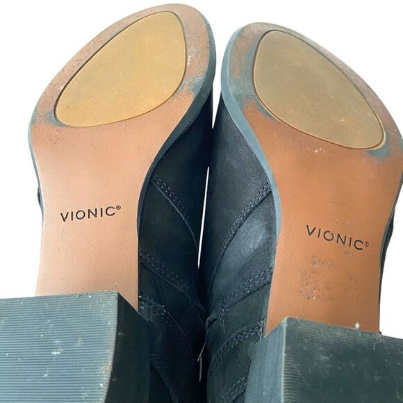 Vionic Sienna Waterproof Black Ankle Boots Buckle Side Zip in Size 6 - Picture 12 of 12